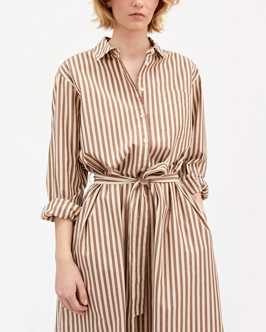 Skall Studio - Robe Chemise Leigh - Marron & Ecru