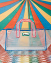 Sac Panier L - Bleu & Rose