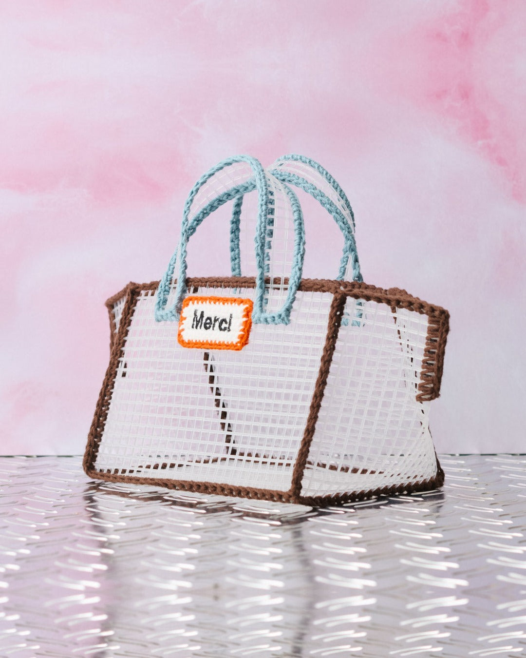 Merci x Mimi Salon - Sac Panier Xs - Marron & Bleu