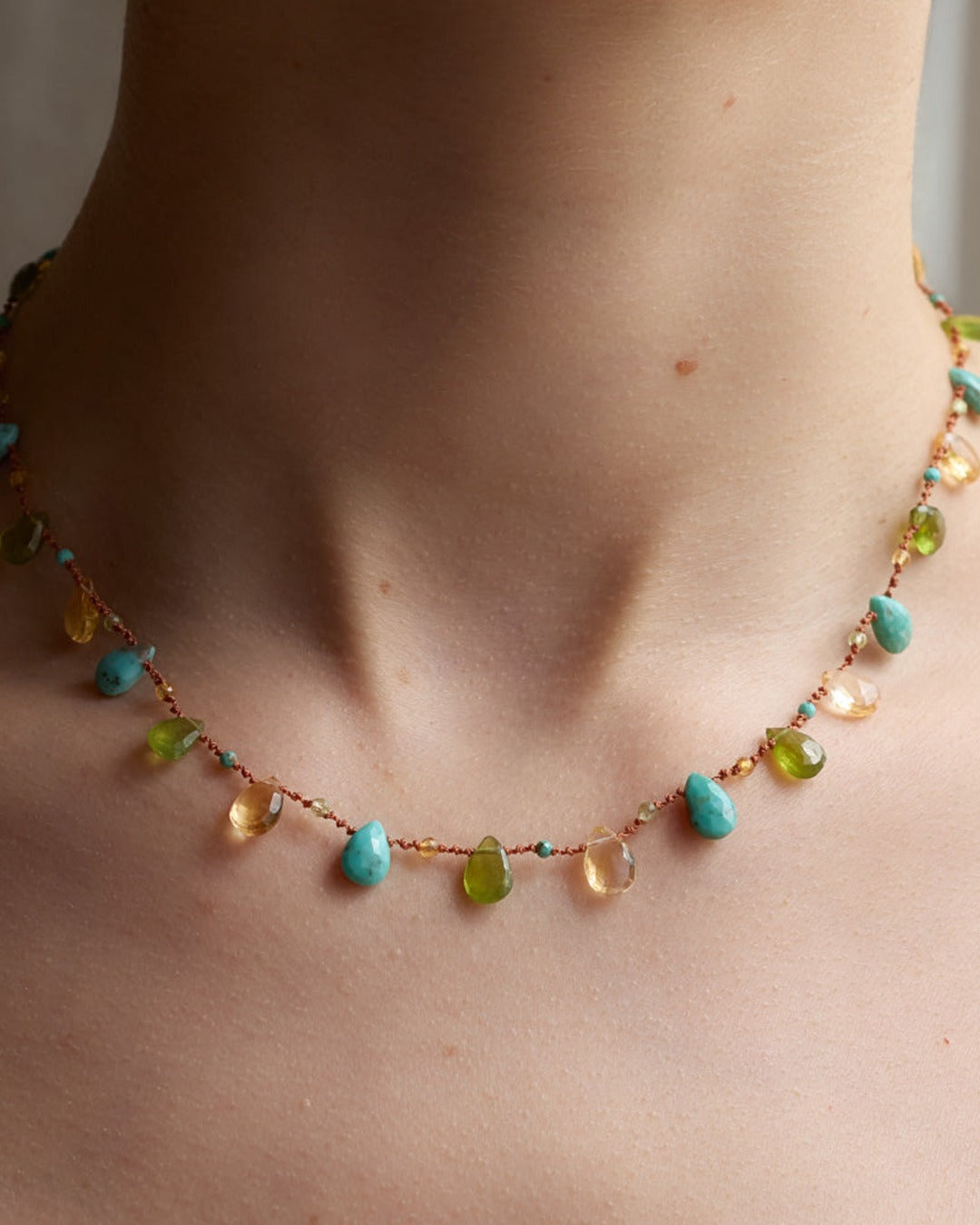 Merci x Ivarene - Ivarene x Merci - Necklace - Vesuvianite Citrine & Turquoise