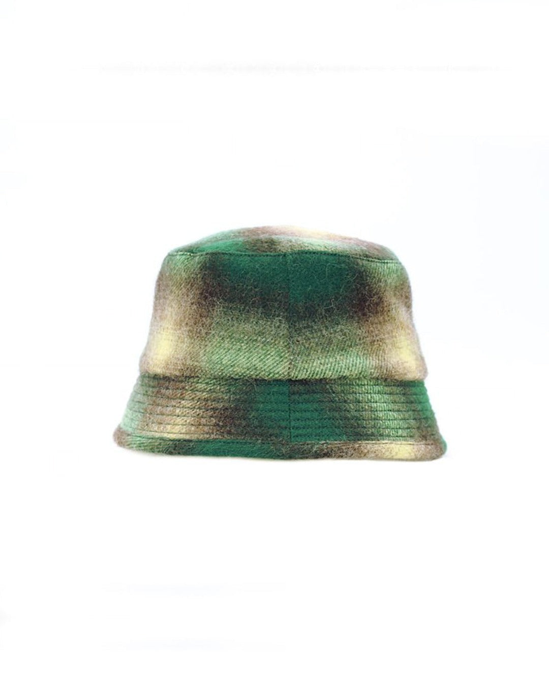 Cableami - 70s Wool Shaggy Check Hat - Green