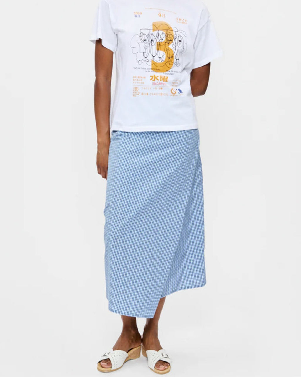 6397 - Draped Wrap Skirt - Blue