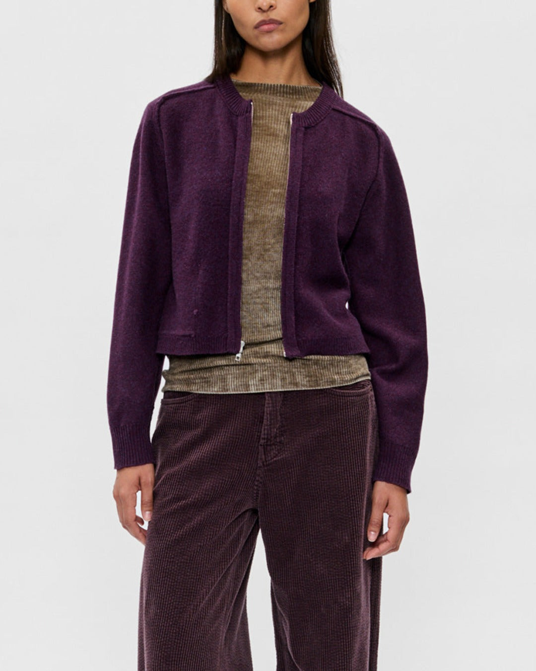 6397 - Selvedge cardigan - Boysenberry