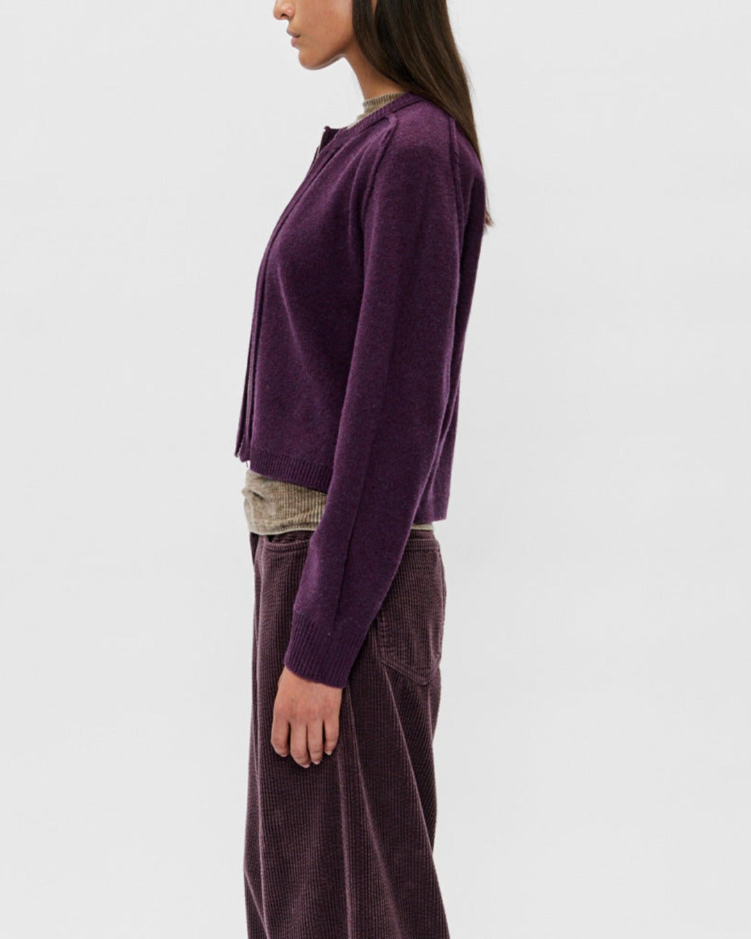6397 - Selvedge cardigan - Boysenberry