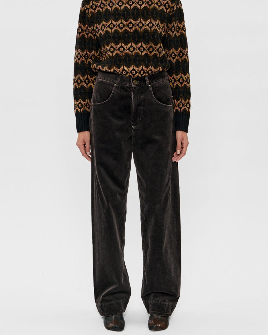 6397 - Pantalon Side Dart - Ebony