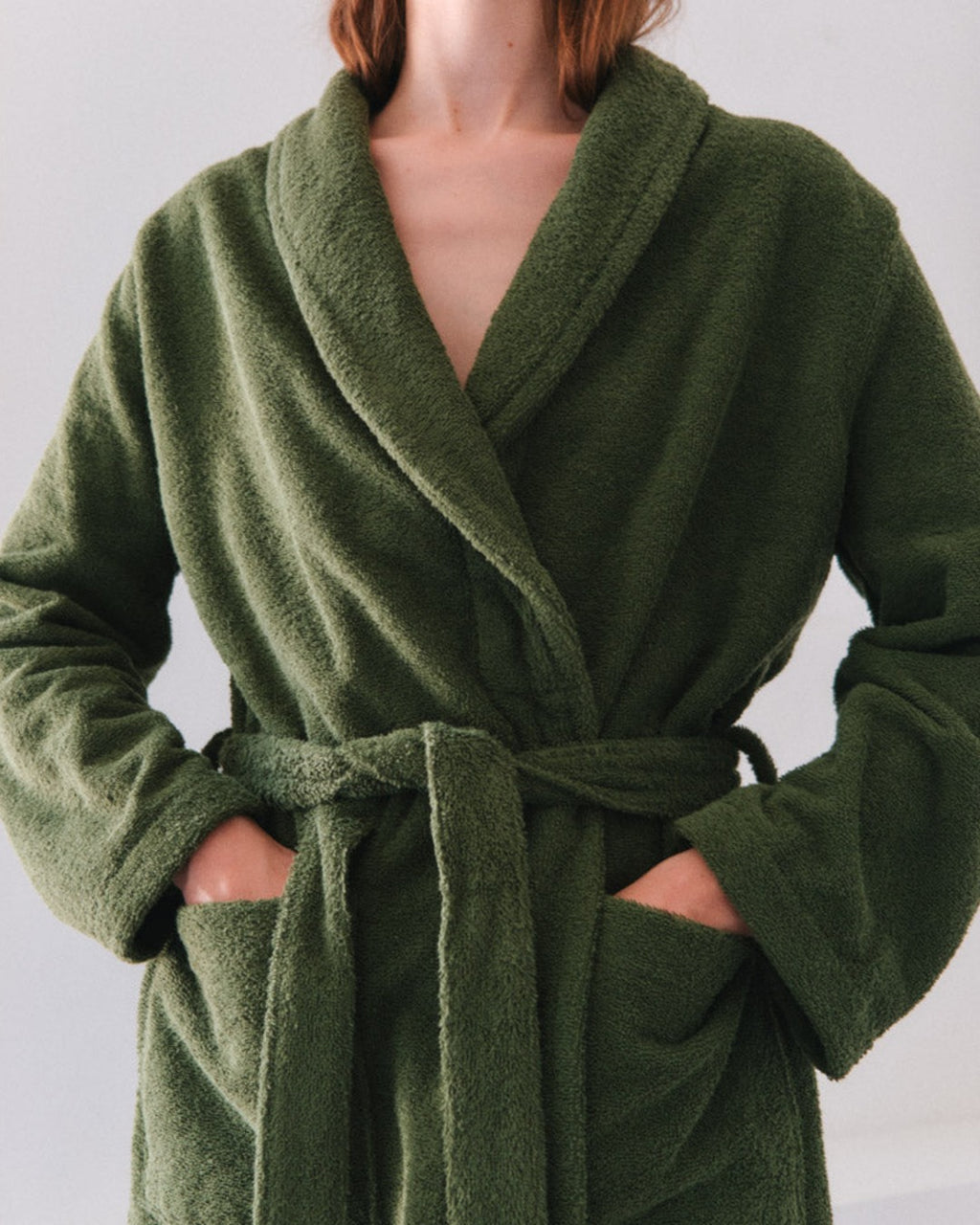 Merci - Terry Cloth Bathrobe - Khaki Ombre