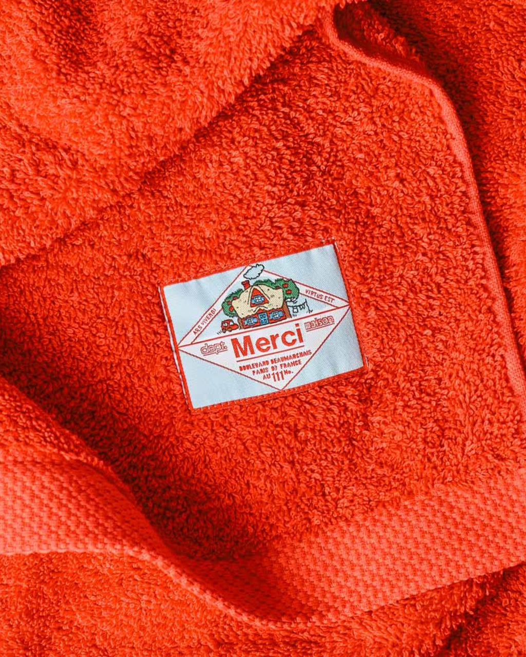 Merci - Terry Cloth Bath Towel - Red Soir
