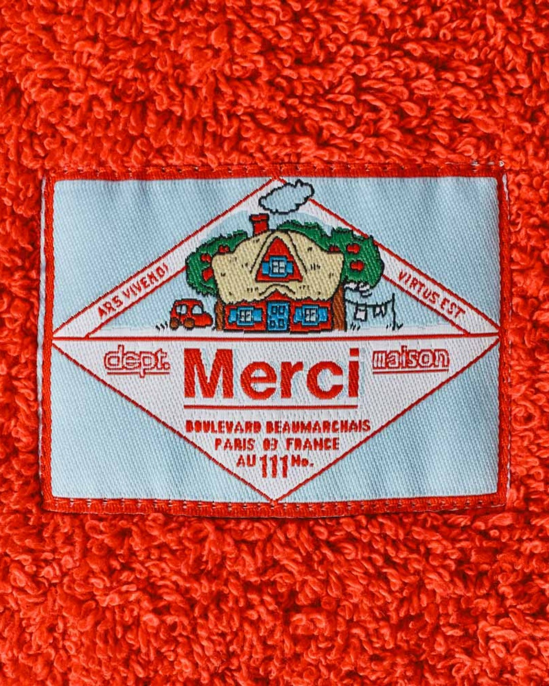Merci - Terry Cloth Bath Towel - Red Soir