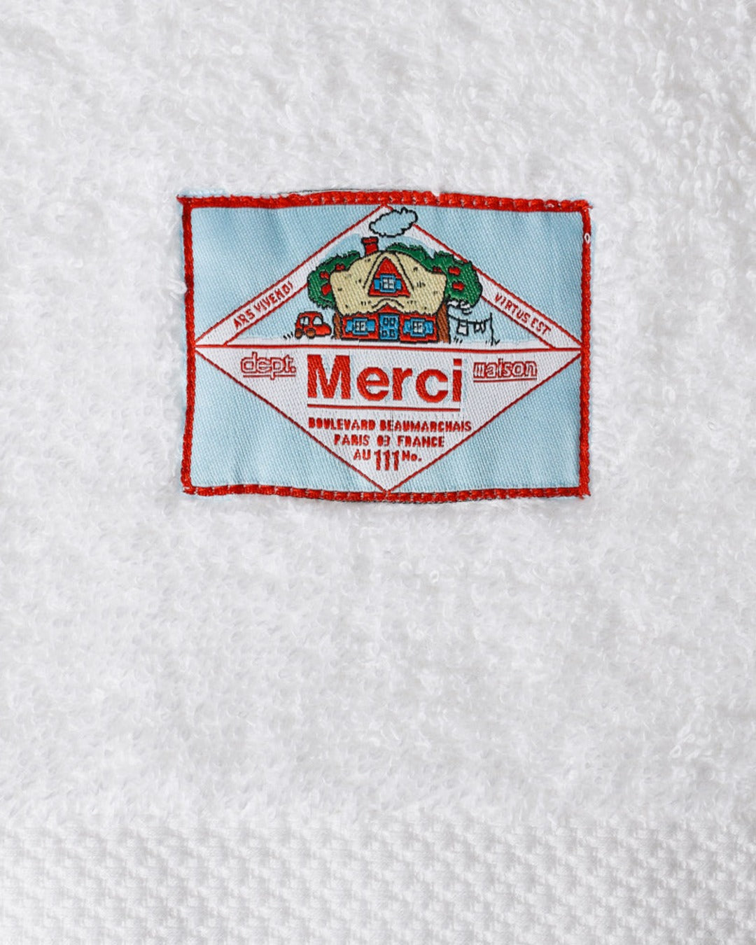 Merci - Serviette De Bain En Éponge - Blanc Brume