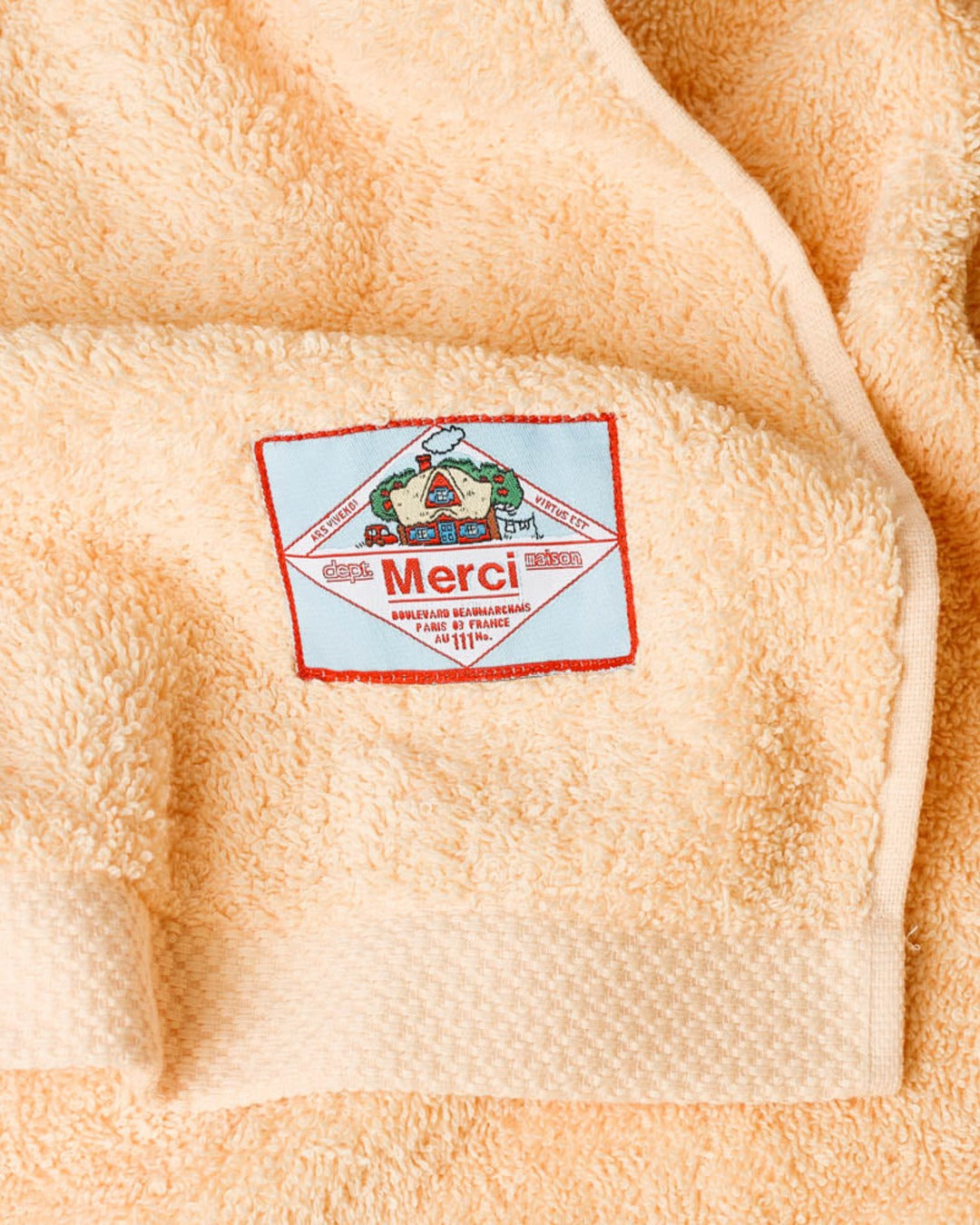 Merci - Serviette De Bain En Éponge - Jaune Zénith