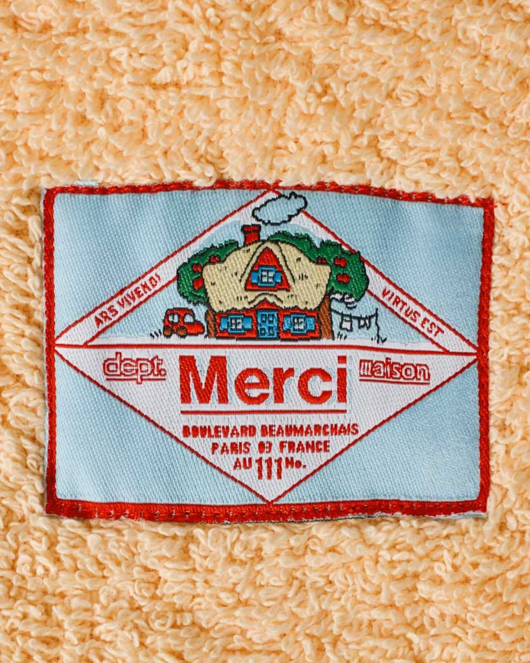 Merci - Serviette De Bain En Éponge - Jaune Zénith