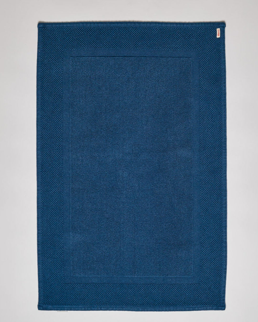 Merci - Tapis De Bain En Coton - Bleu Nuit