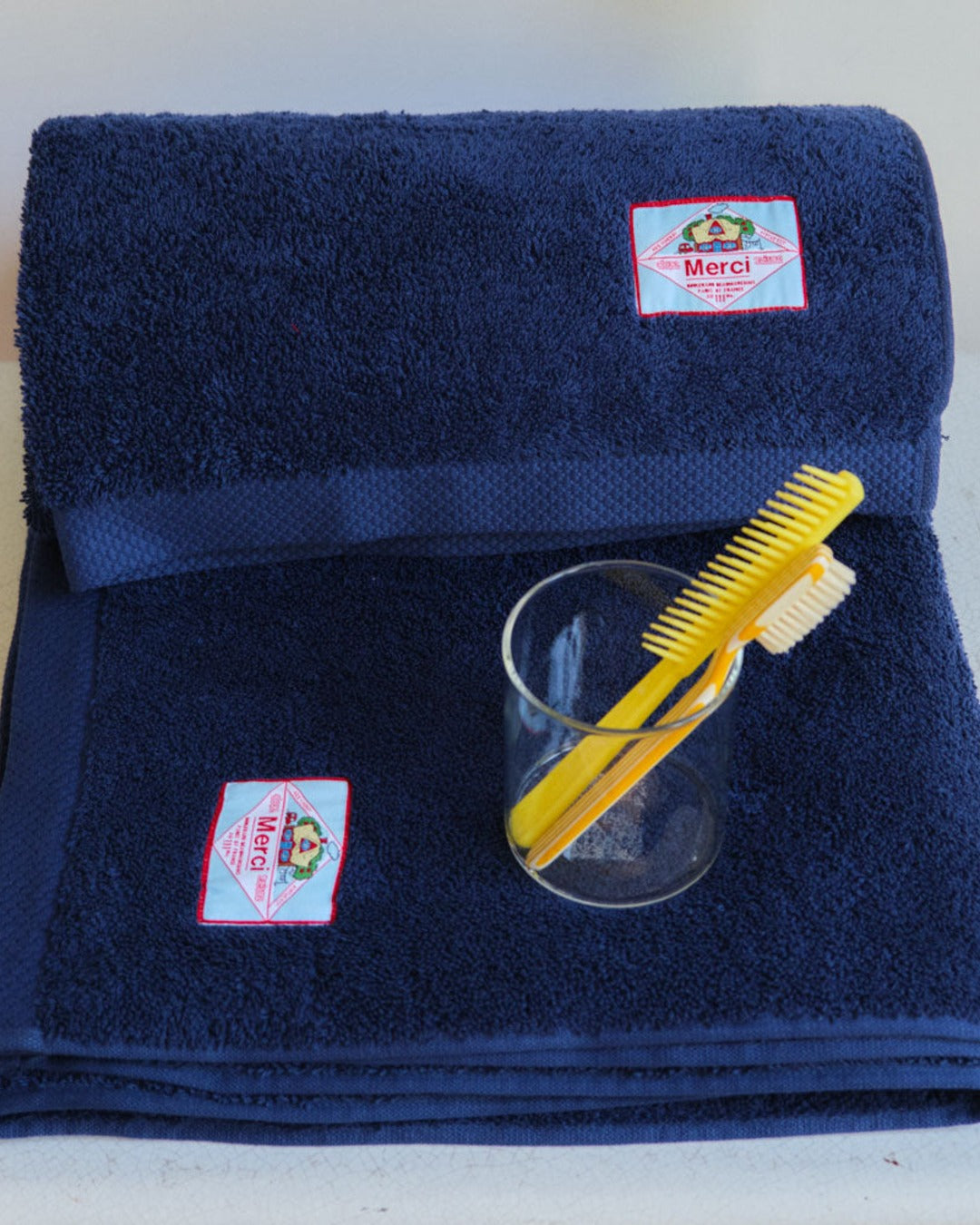 Merci - Terry Cloth Bath Towel - Blue Night