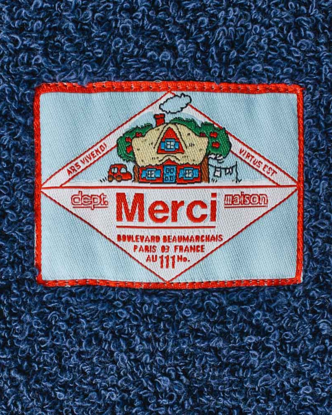 Merci - Terry Cloth Bath Towel - Blue Night