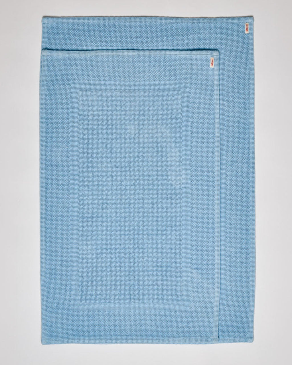 Merci - Tapis De Bain En Coton - Bleu Jour
