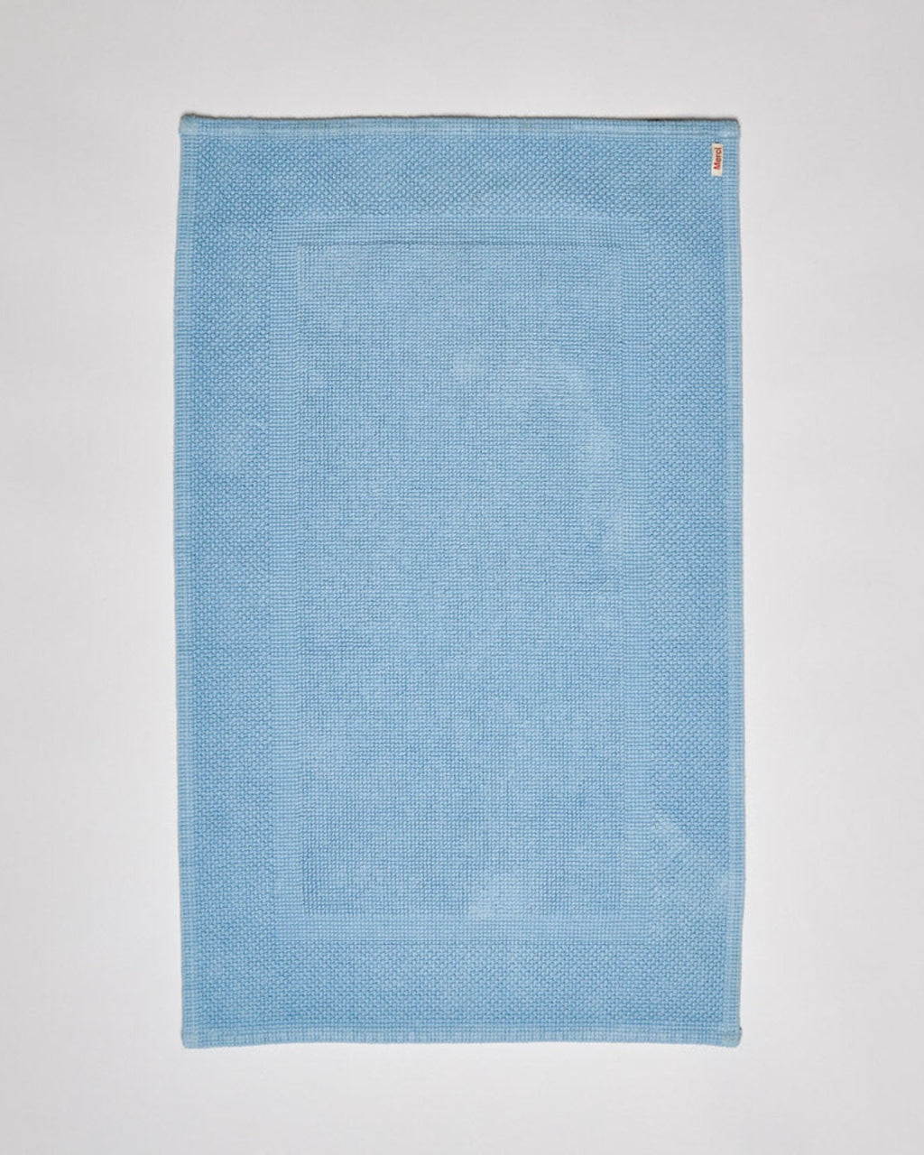 Merci - Tapis De Bain En Coton - Bleu Jour