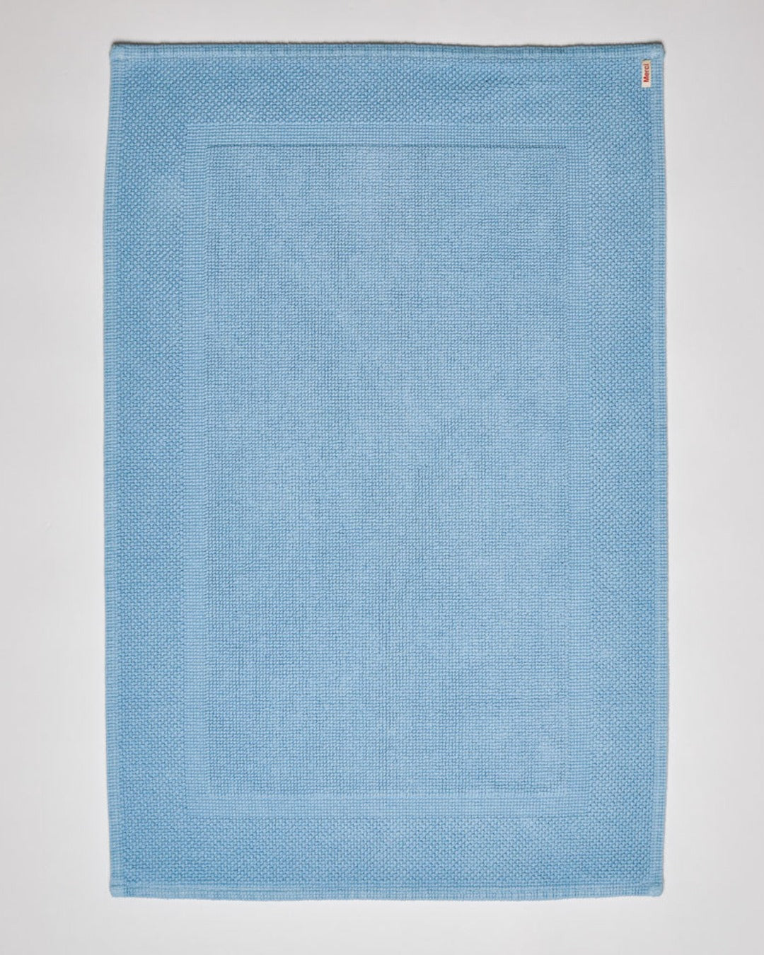 Merci - Tapis De Bain En Coton - Bleu Jour
