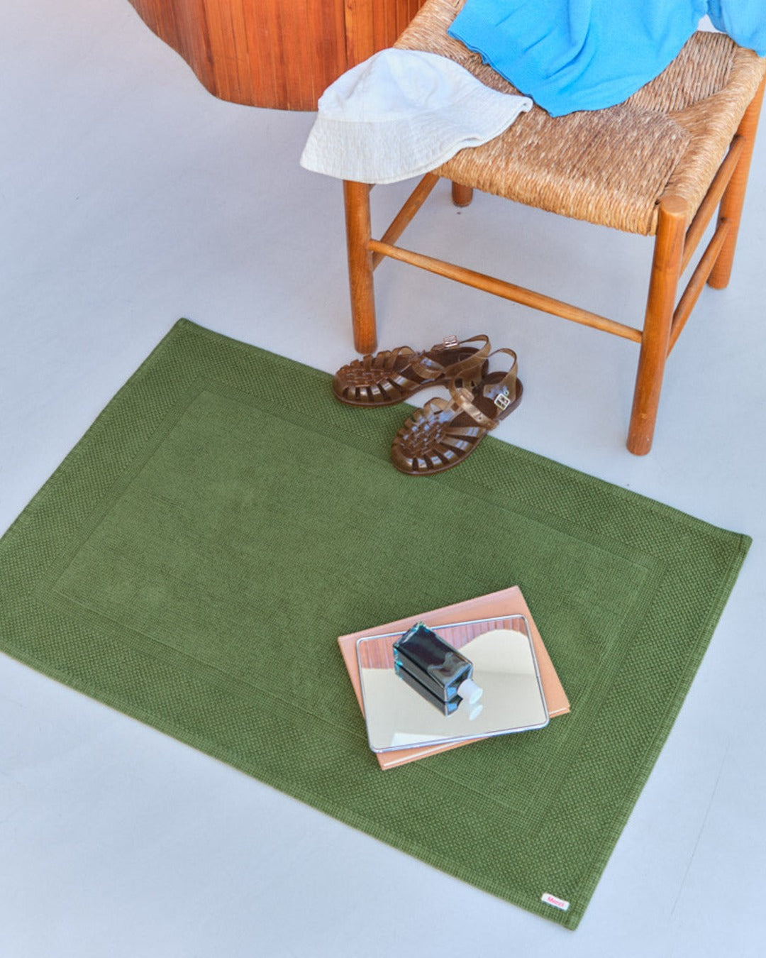 Merci - Tapis De Bain En Coton - Kaki Ombre