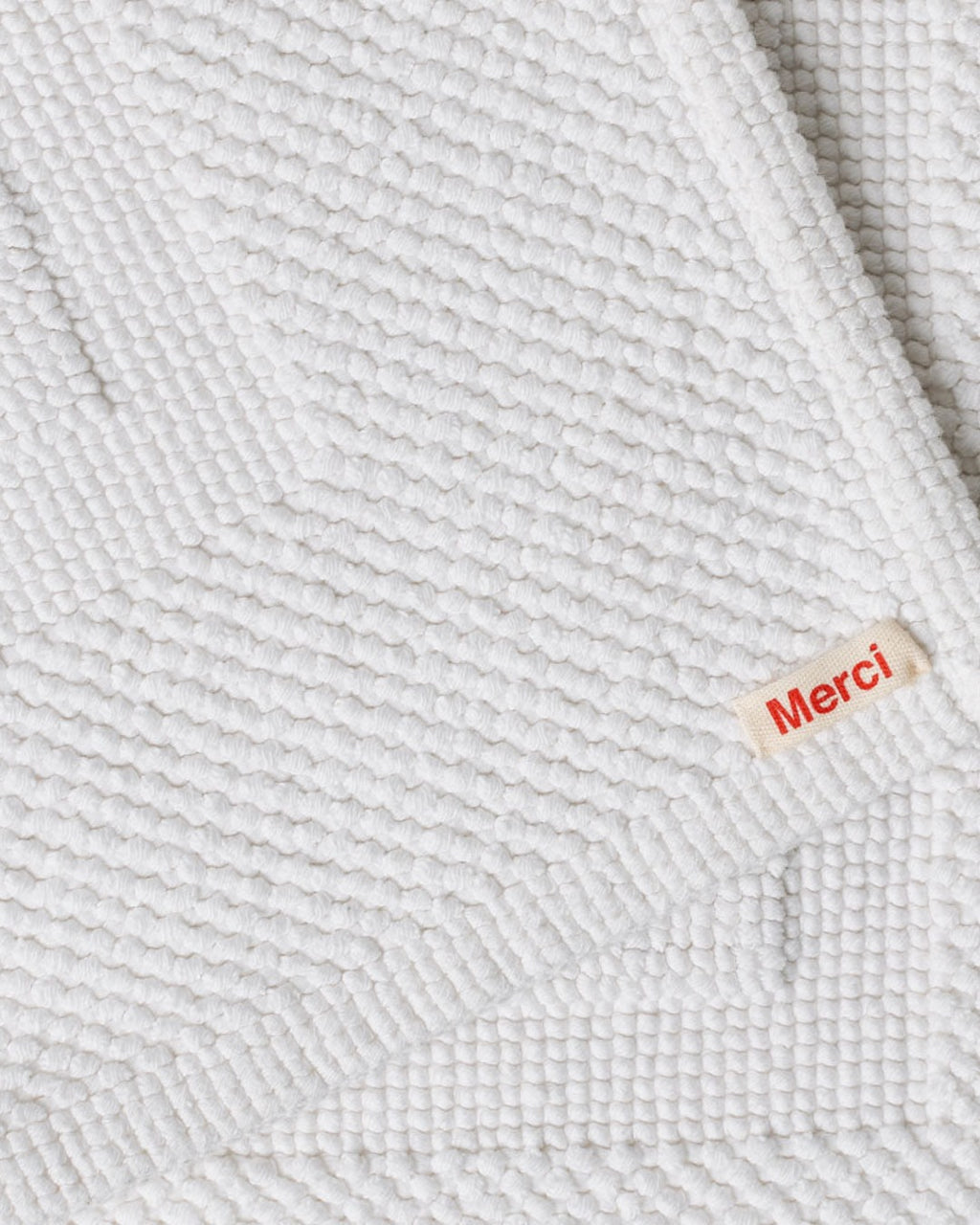 Merci - Tapis De Bain En Coton - Blanc Brume
