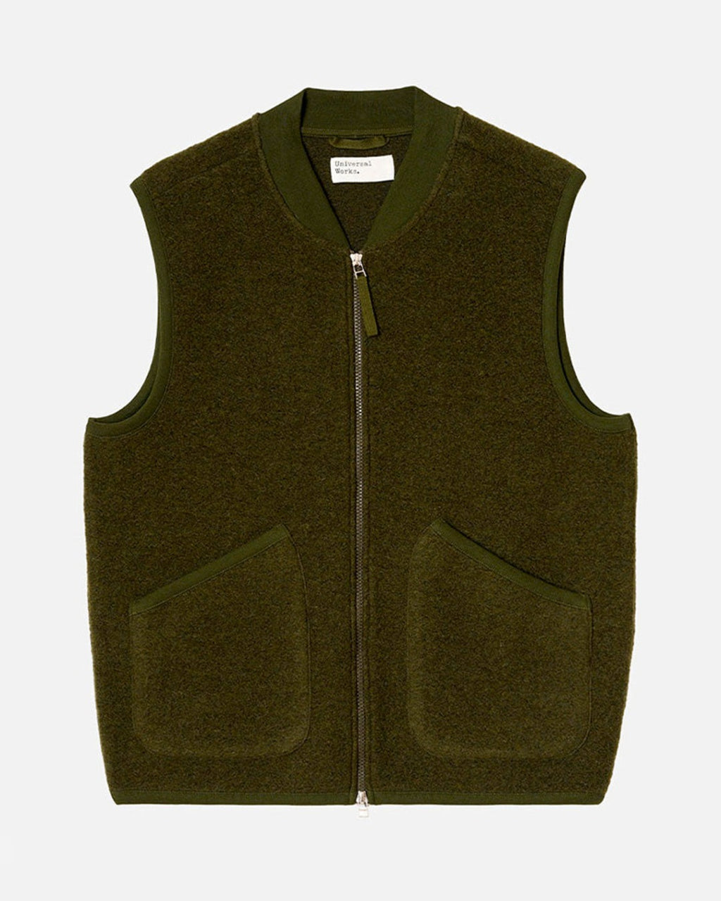 Universal Works - Sleeveless Zip Vest - Olive