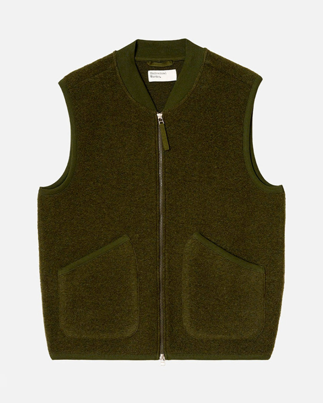 Universal Works - Sleeveless Zip Vest - Olive