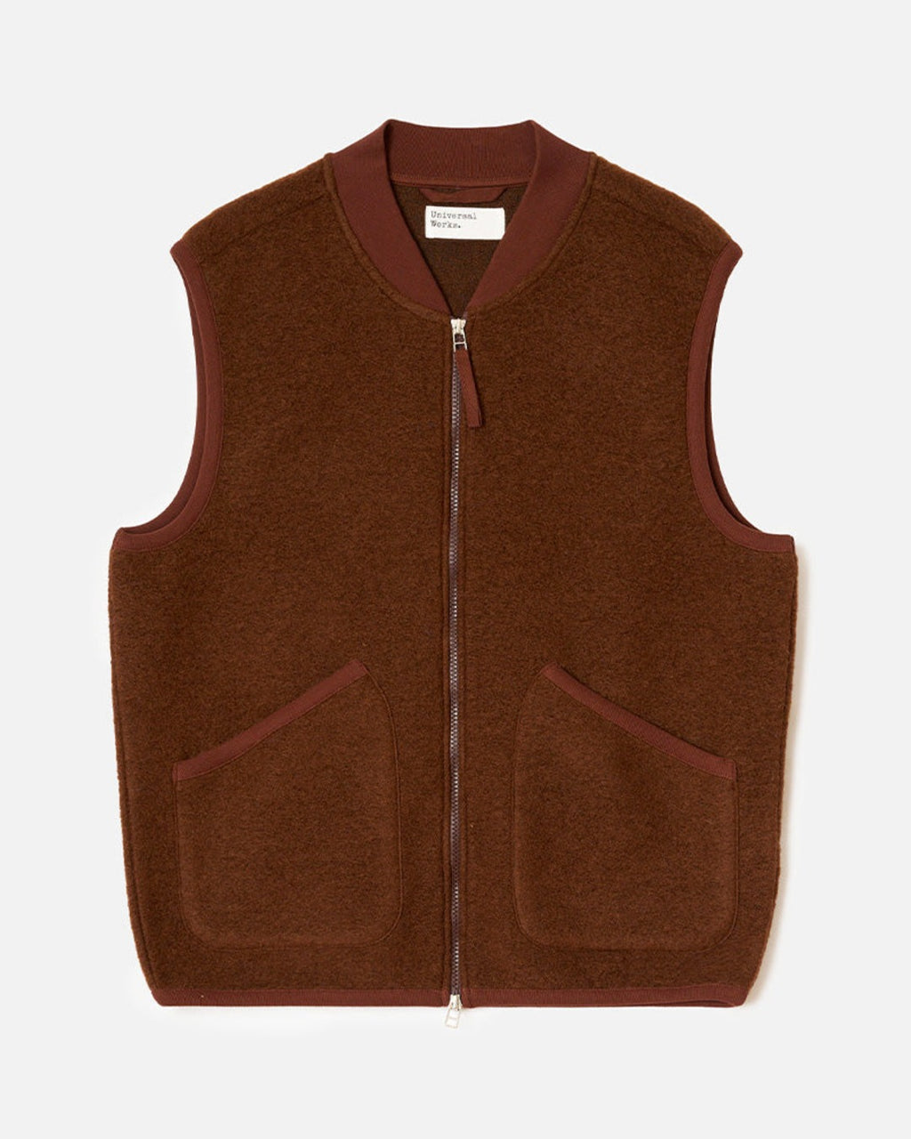 Universal Works - Sleeveless Zip Vest - Cocoa
