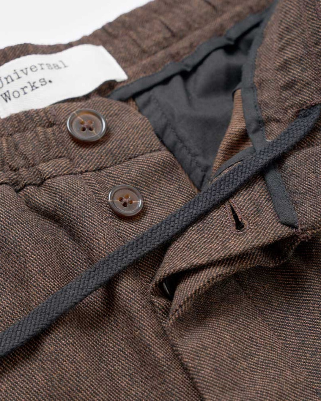 Universal Works - Pleated Track Tweed Trousers - Brown