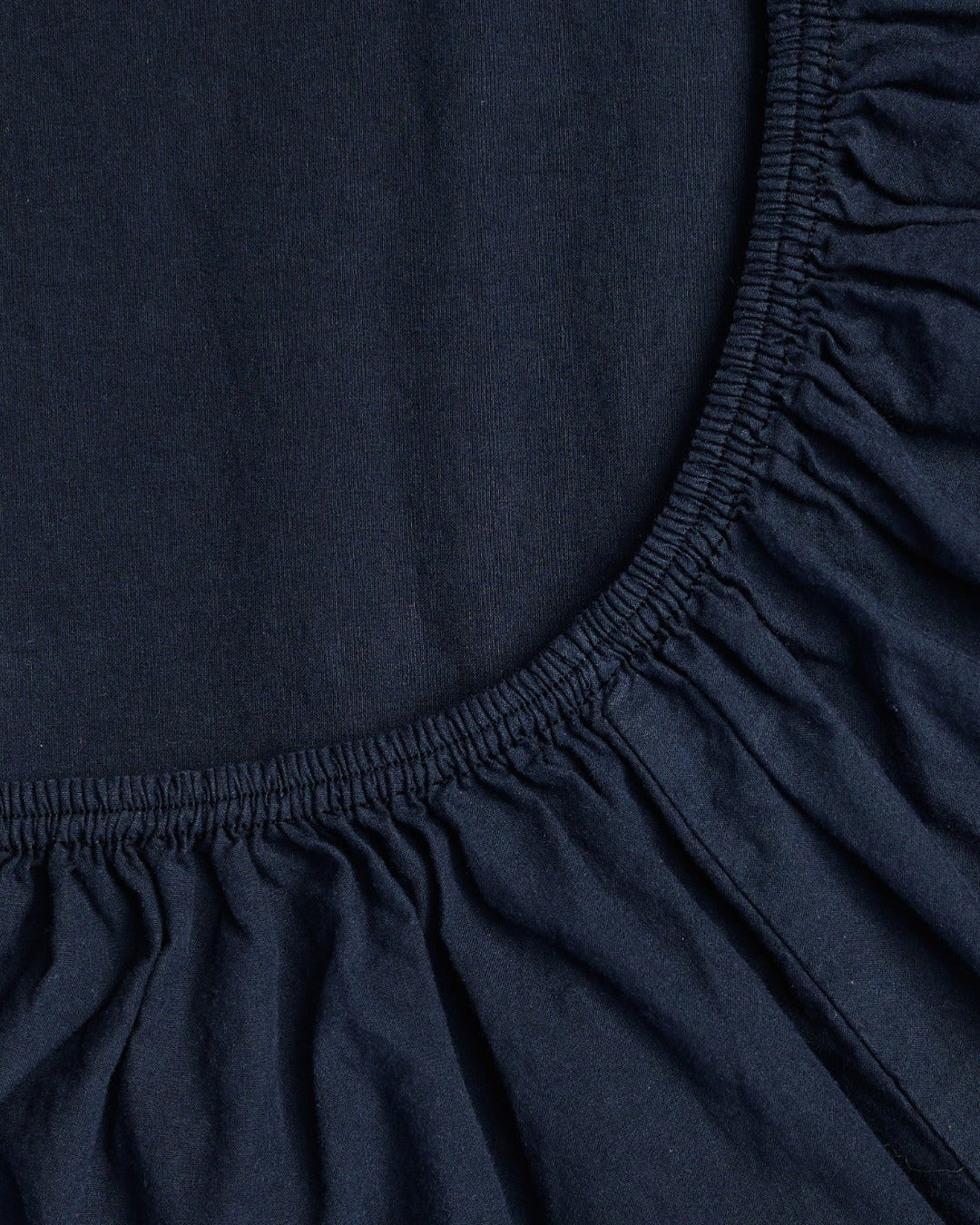 Merci - Cotton percale fitted sheet - Midnight Blue