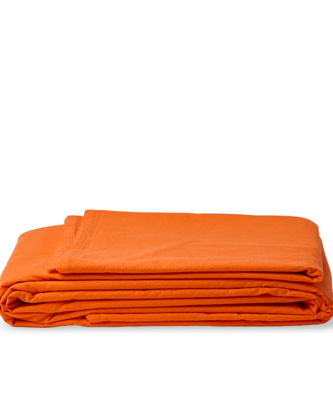 Merci - Cotton percale fitted sheet - Marigold Orange