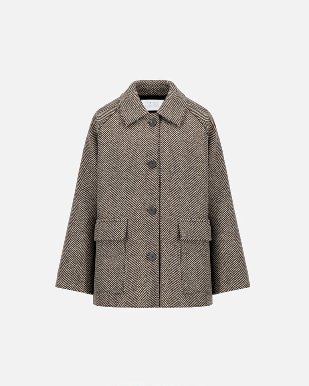 Harris Wharf London - Raglan Coat - Cream & Brown