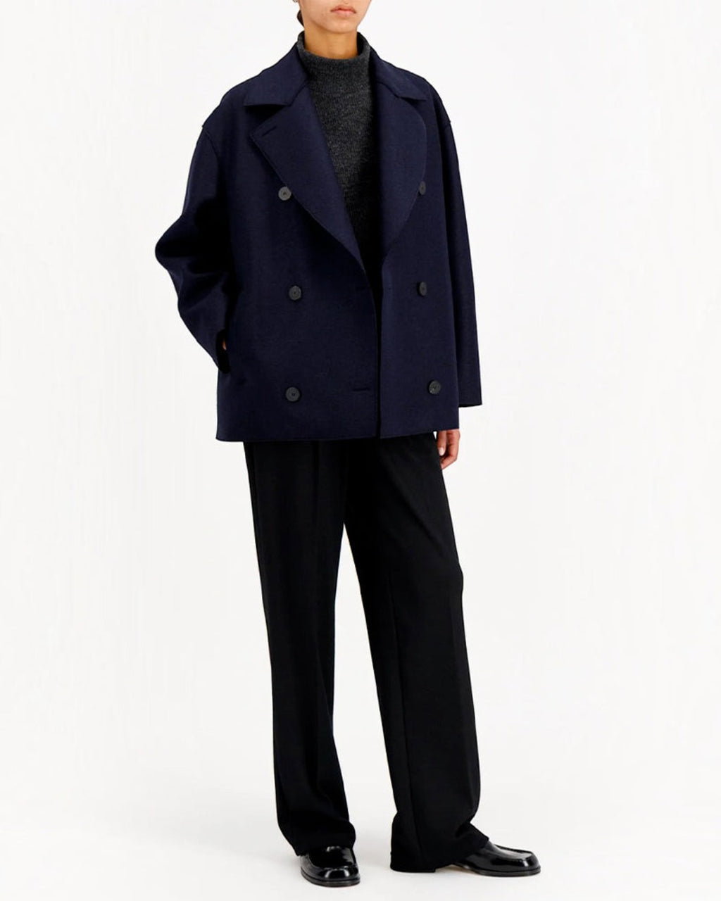 Harris Wharf London - Peacoat Oversized Coat - Navy