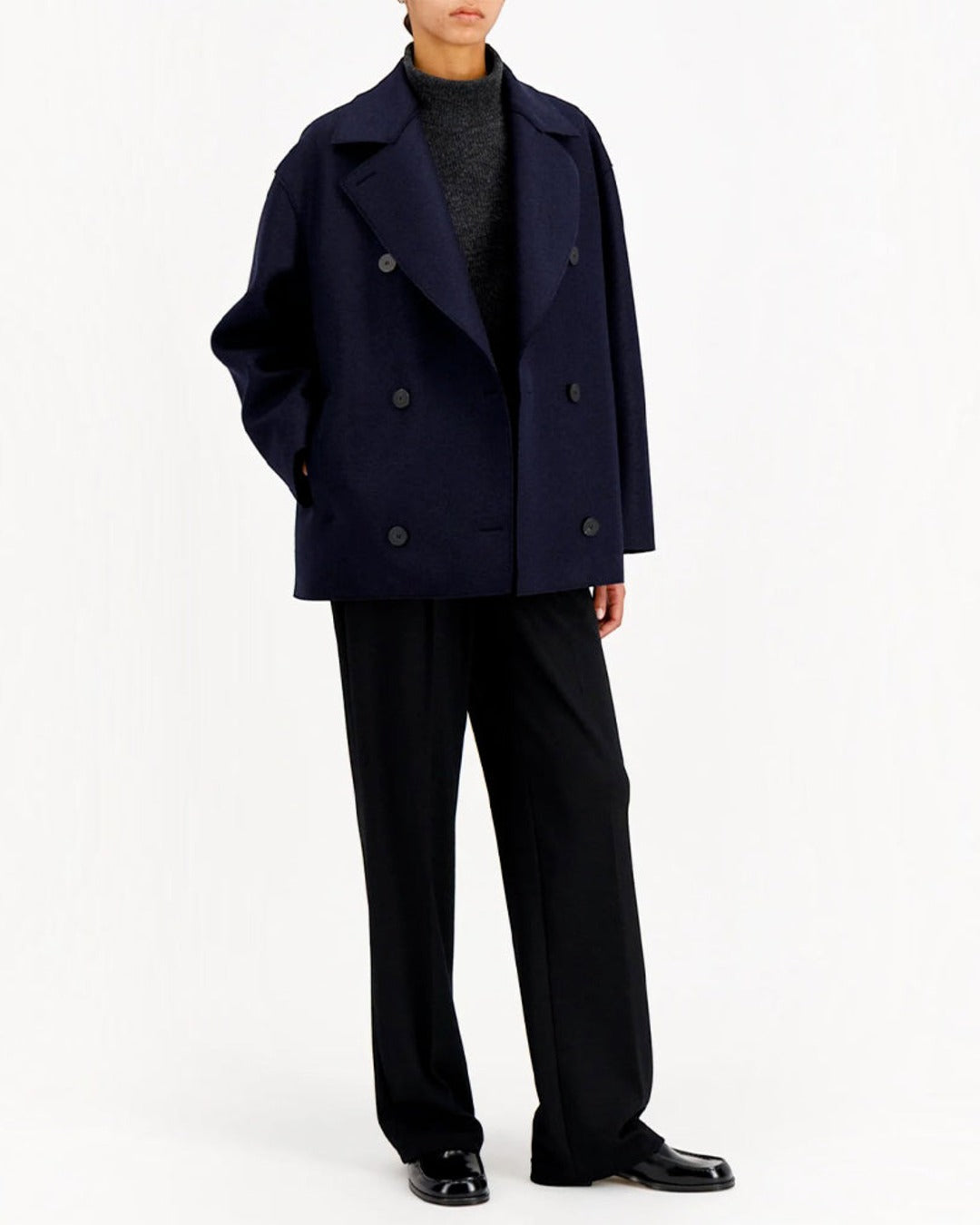 Harris Wharf London - Peacoat Oversized Coat - Navy