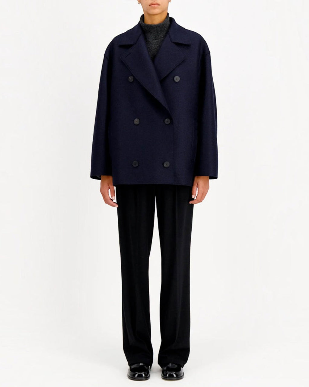 Harris Wharf London - Peacoat Oversized Coat - Navy