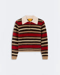 Guest In Residence - Grizzly Cropped Rugby Sweater - Carmine Combo