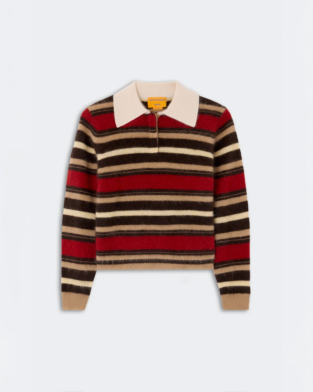 Guest In Residence - Grizzly Cropped Rugby Sweater - Carmine Combo