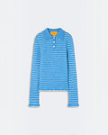 Guest In Residence - Polo Smocked Shrunken - Delft Blue & Cream