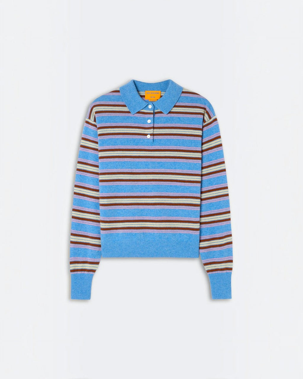 Guest In Residence - Polo Collegiate Rayé - Delft Blue Combo