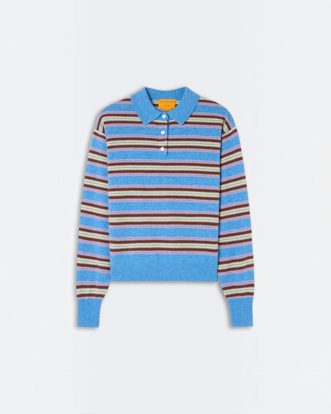 Guest In Residence - Collegiate Striped Polo - Delft Blue Combo