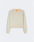 Guest In Residence - Pull Pebble Stripe Shrunken Crew - Sandstone Combo