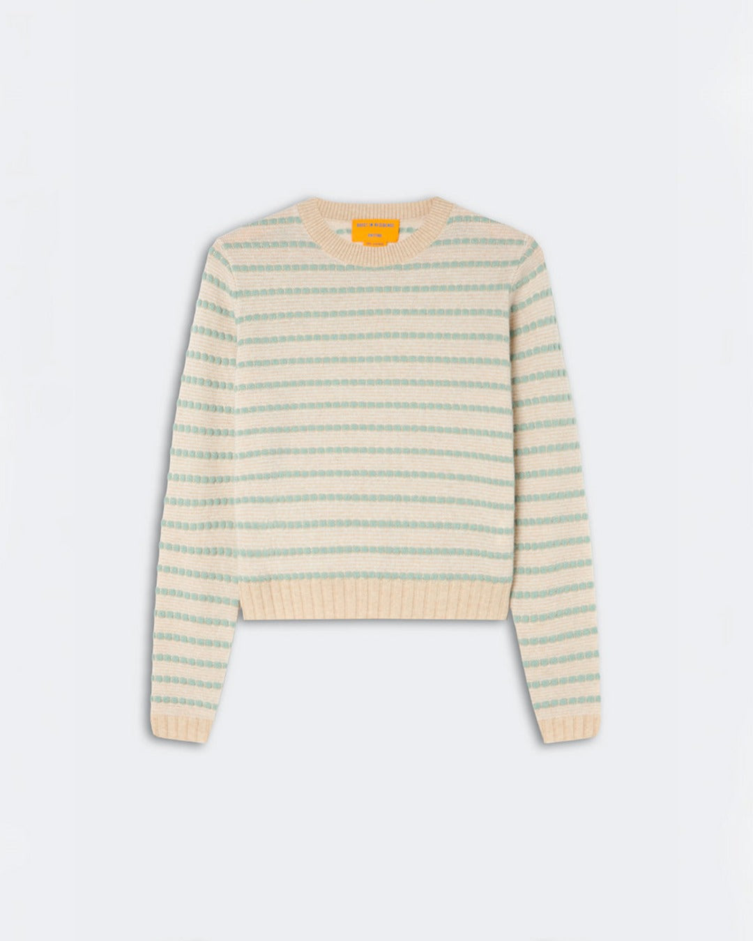 Guest In Residence - Pull Pebble Stripe Shrunken Crew - Sandstone Combo