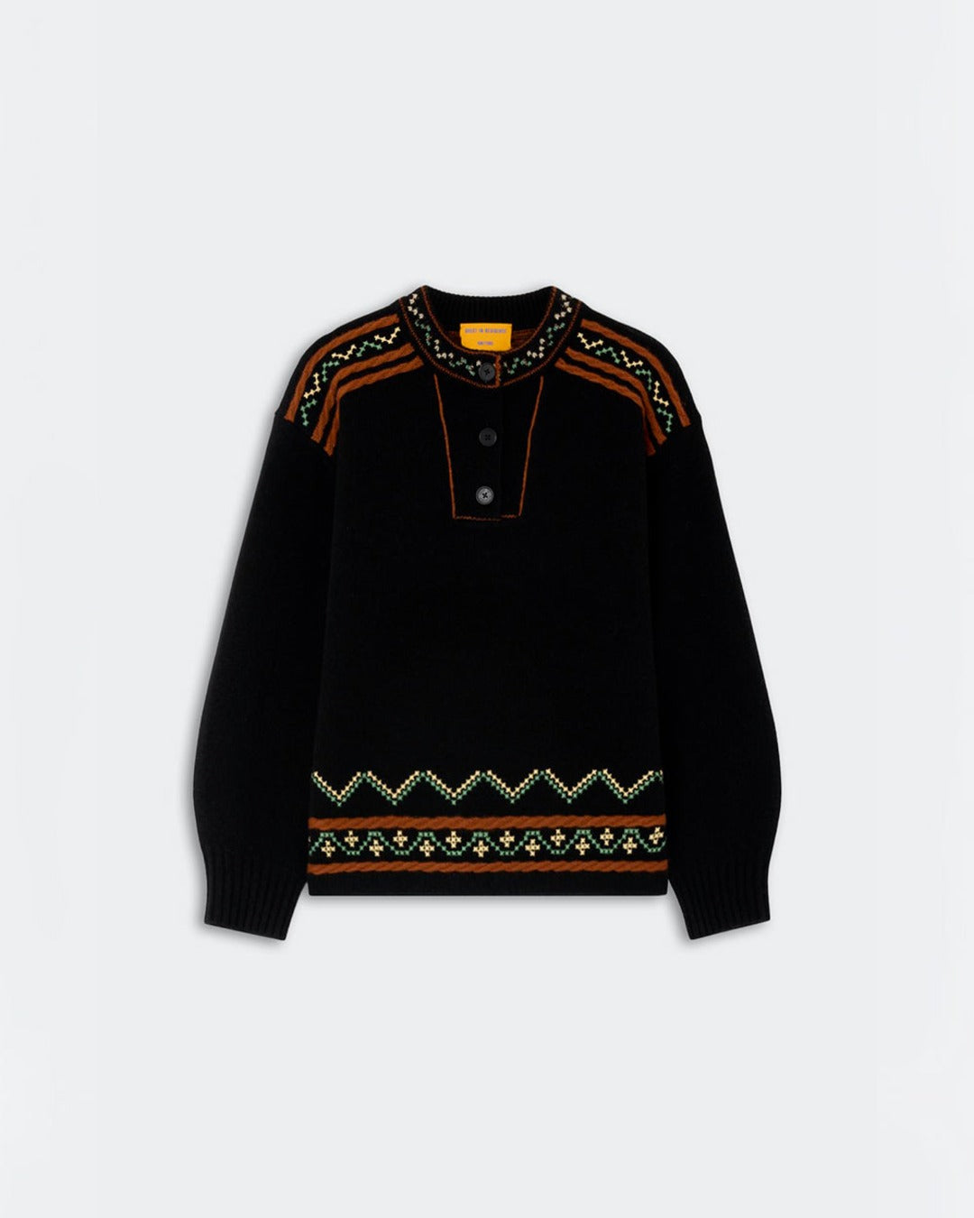 Guest In Residence - Henley Fisherman Sweater - Black