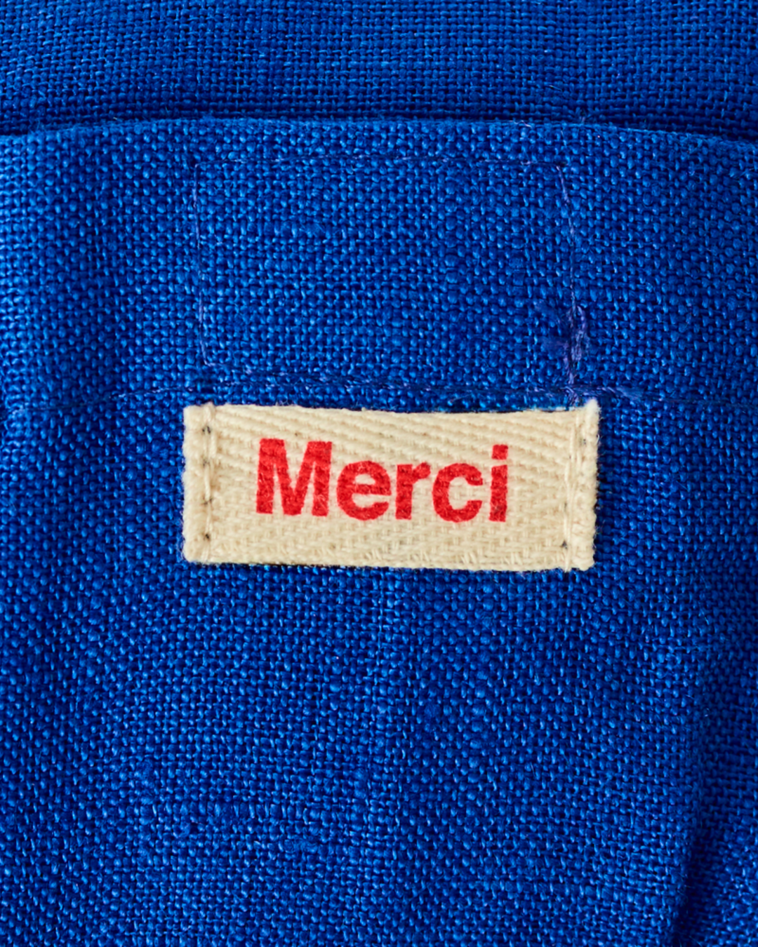 Merci - Trousse En Lin Lavé - Bleu Cobalt 60