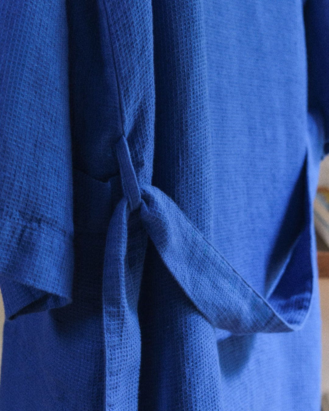 Merci - Linen bathrobe - Blue Cobalt-60