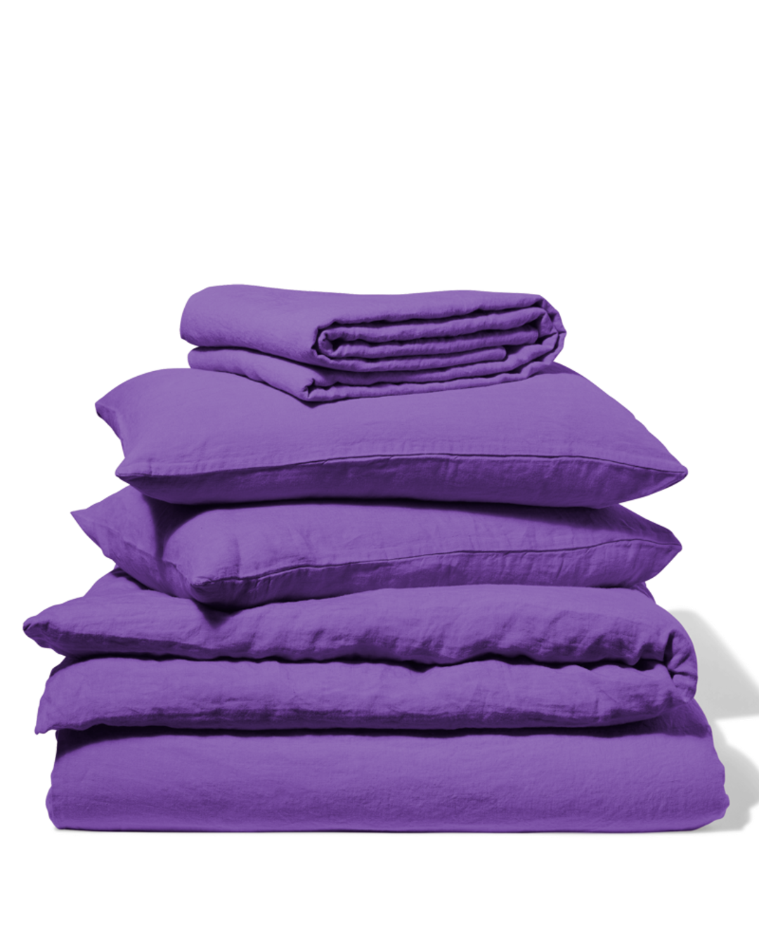 Merci - Washed linen flat sheet - Storm Violet