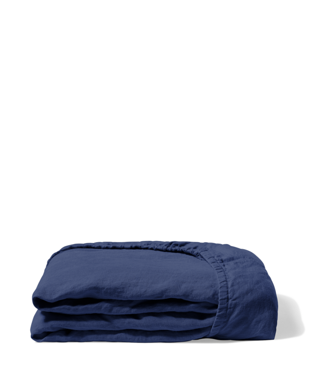 Merci - Washed linen fitted sheet - Blue Pacific
