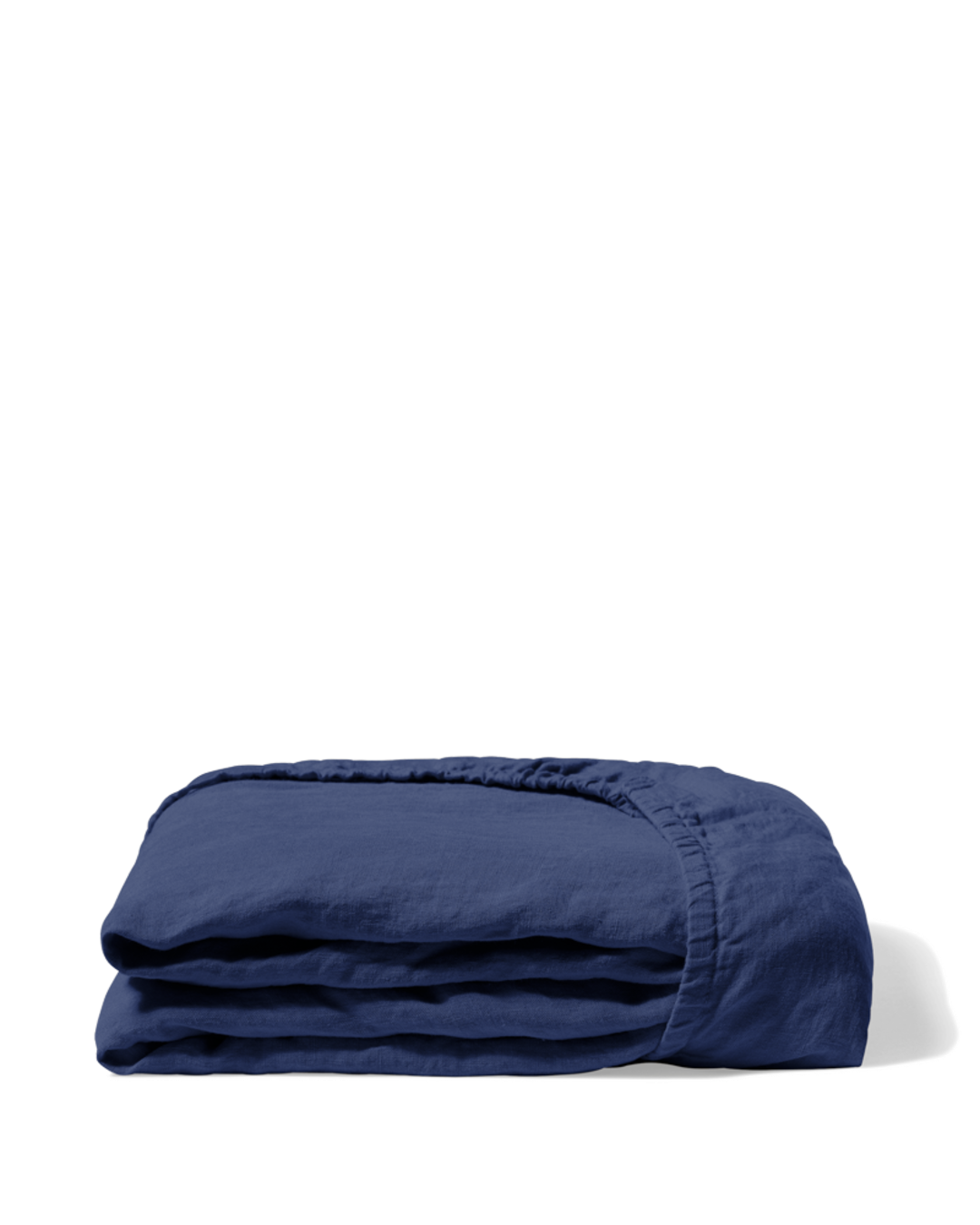 Merci - Washed linen fitted sheet - Blue Pacific