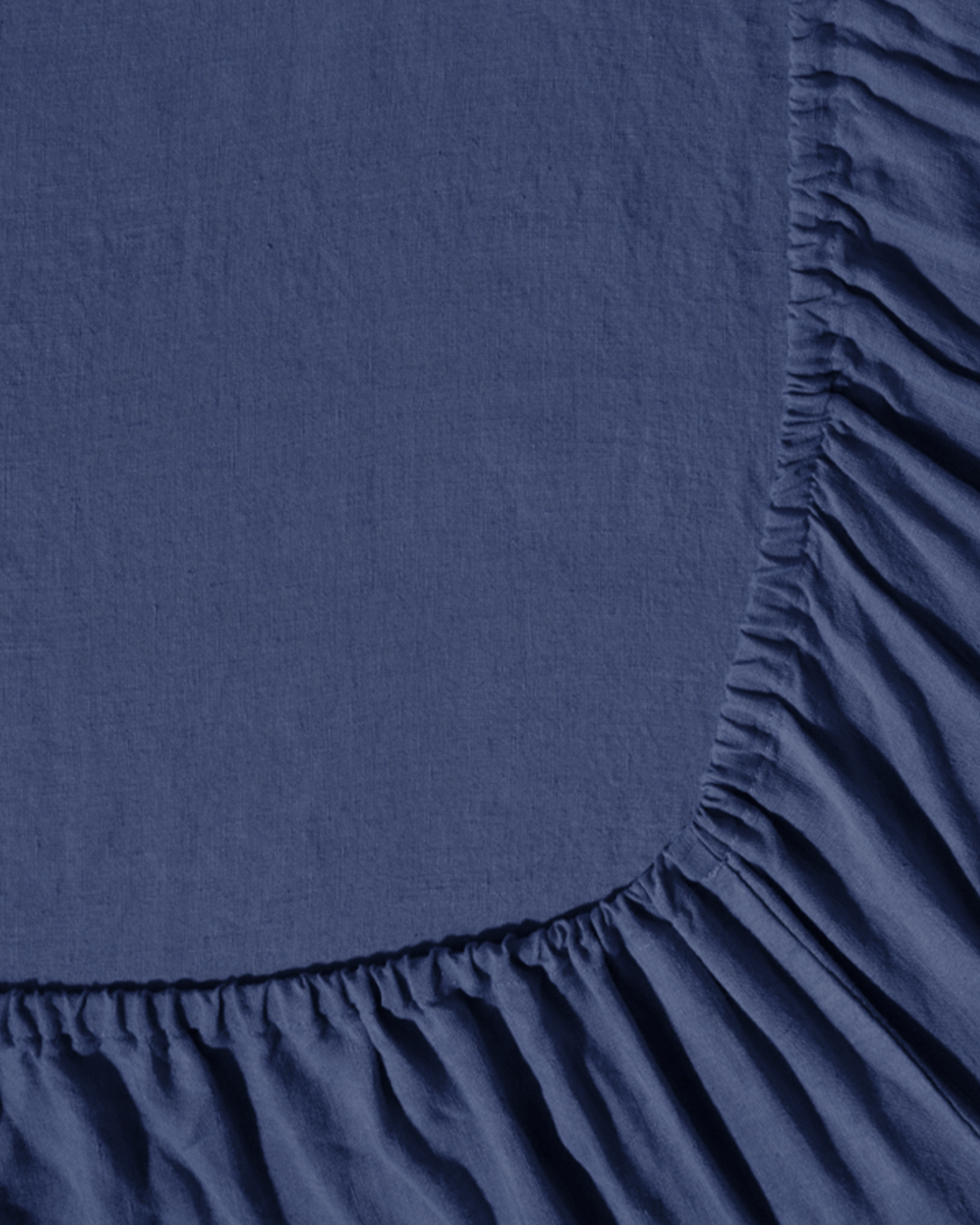 Merci - Washed linen fitted sheet - Blue Pacific