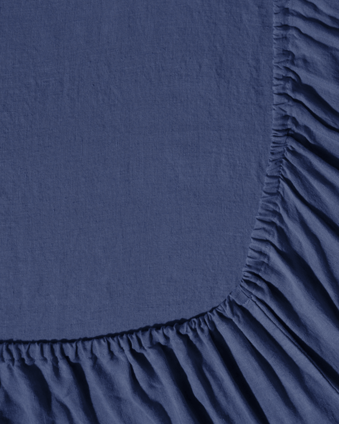 Merci - Washed linen fitted sheet - Blue Pacific