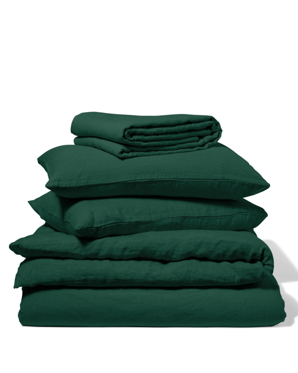 Merci - Washed linen flat sheet - Sequoia Green