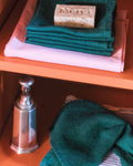 Merci - Linen guest bath towel - Sequoia Green